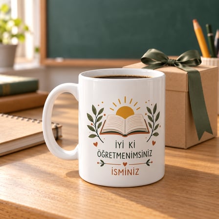 Kişiye Özel İsimli Kupa Bardak – 24 Kasım Öğretmenler Günü Hediyesi