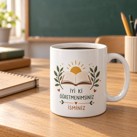 Kişiye Özel İsimli Kupa Bardak – 24 Kasım Öğretmenler Günü Hediyesi