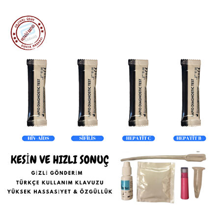 RASTMED- ASKLEPİON  Cybh - Bulaşıcı Testler (EV TİPİ) HİV-Aids-hcv -hbsag- Vdrl 4' Lü Test