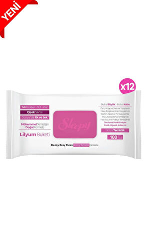 Sleepy Easy Clean Lilyum Buketi Yüzey Temizlik Havlusu&Mendili 12x100 (1200 Yaprak)
