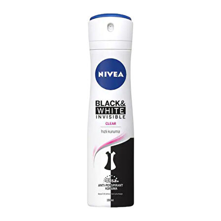 NIVEA Invisible Black & White Clear Deodorant Sprey 150 Ml