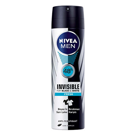 NIVEA MEN Men Invisible Black & White Original Deodorant Sprey 150 Ml
