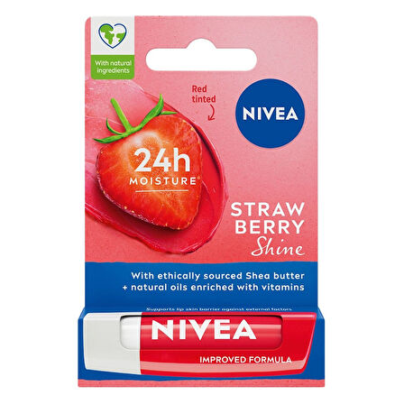 NIVEA Çilek & Doğal Yağlar Dudak Bakım Kremi 4.8 Gr