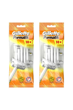Gillette Permatik Tek Bıçaklı 10 lu Poşet x 2 Adet
