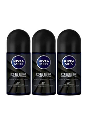 NIVEA Men Deep Dimension 48h Roll On 50 ml X 3 Adet