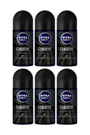 NIVEA Men Deep Dimension 48h Roll On 50 ml X 6 Adet