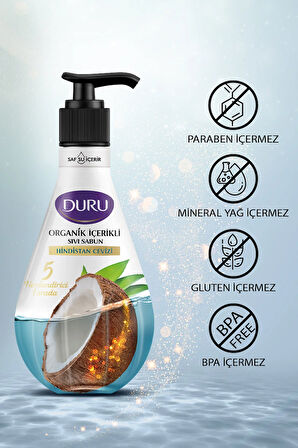 Duru Organik Içerikli Hindistan Cevizli Sıvı Sabun 3x500ml