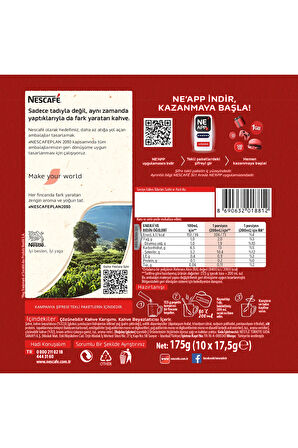 Nescafe Nescafé 3ü1 Arada Original Çözünebilir Kahve 10 x 10'lu paket (10x17,5g)