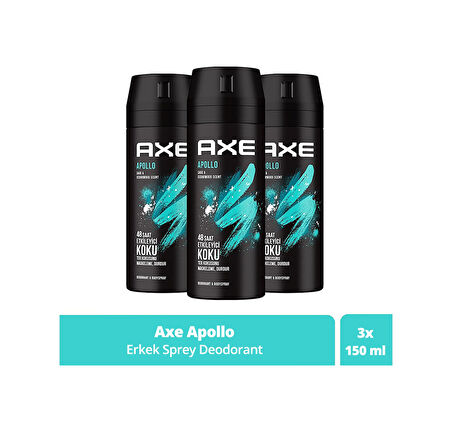 Axe Apollo Erkek Deodorant & Bodyspray 3 x 150 ML