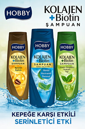 Hobby HOOBY ZAYIF VE GÜÇSÜZ İÇİN ŞAMPUAN KOLAJEN&KERATİN&KAFEİN 480 ML (6 ADET)