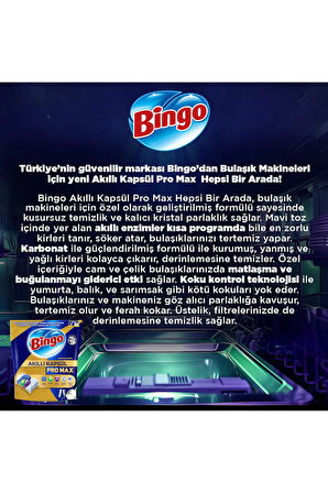 Bingo Akıllı Kapsül Pro Max Bulaşık Makinesi Deterjanı Tableti 120 Adet