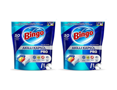 Bingo Akıllı Kapsul Pro Bulaşık Makinesi Deterjanı 2 x 50 Tablet