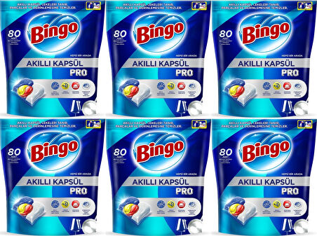 Bingo Akıllı Kapsül Pro Bulaşık Makinesi Deterjanı Tablet 480adet 