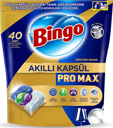 Bingo Akıllı Kapsül Pro Max Bulaşık Makinesi Deterjanı 3 x 40 Tablet