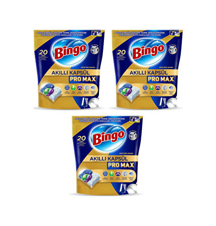 Bingo Akıllı Kapsül Pro Max Bulaşık Makinesi Tableti 3 x 20'li