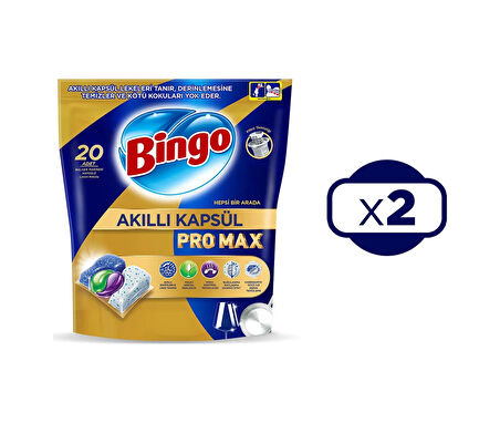 Bingo Akıllı Kapsül Pro Max Bulaşık Makinesi Tableti 2 x 20'li