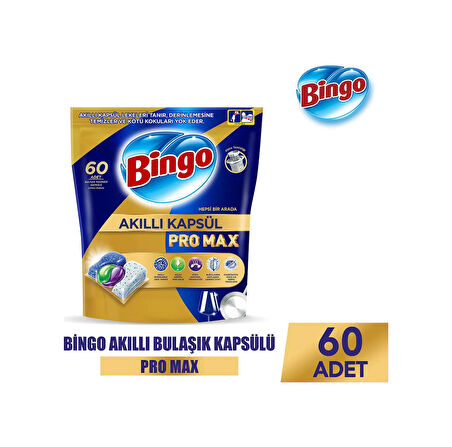 Bingo Akıllı Kapsül Pro Max Bulaşık Makinesi Deterjanı 3 x 60 Tablet