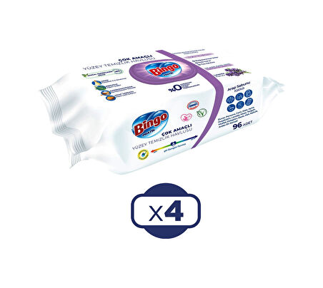 Bingo Lavanta Yüzey Temizleme Havlusu 4 x 96'lı
