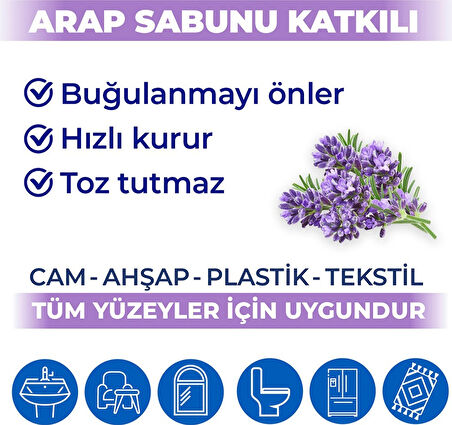 Bingo Pratik Arap Sabunu Katkılı Lavanta Yüzey Temizlik Havlusu 12 x 96'lı