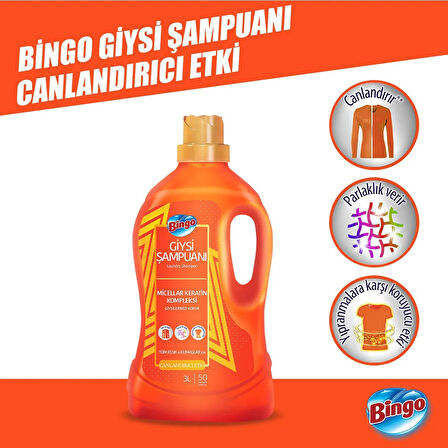 Bingo Canlandırıcı Etki Giysi Şampuanı 6 x 3 L