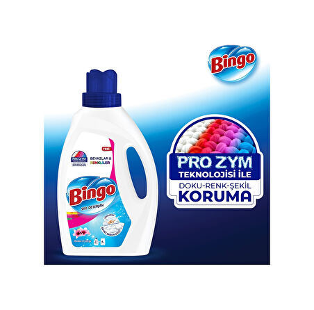 Bingo Amber Çiçeği Sıvı Çamaşır Deterjanı 3 x 1755 ML