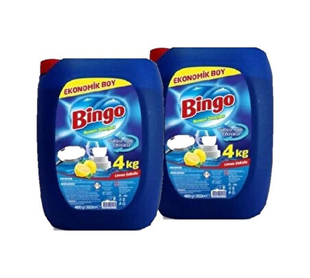 Bingo Limon Kokulu Sıvı Bulaşık Deterjanı 2 x 4 KG