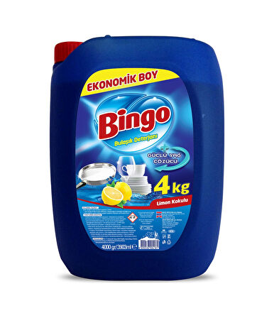 Bingo Limon Kokulu Sıvı Bulaşık Deterjanı 2 x 4 KG