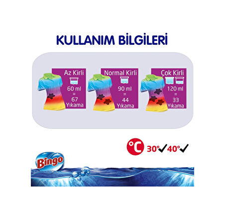 Bingo Onaran Koruma Sıvı Bakım Çamaşır Deterjanı 3 x 2 L