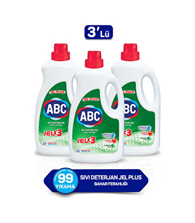 ABC Jel Plus Bahar Ferahlığı Sıvı Çamaşır Deterjanı 33 Yıkama 3 x 2145 ML