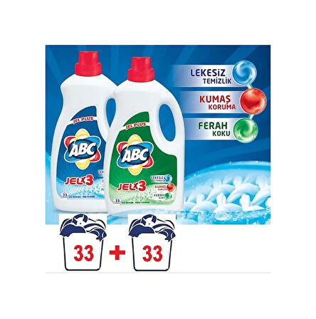 ABC Jel Plus Dağ Ferahlığı + Bahar Ferahlığı Sıvı Çamaşır Deterjanı 2 x 2145 ML