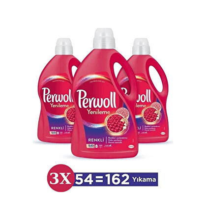 Perwoll Renkli Yenileme Hassas Bakım Sıvı Çamaşır Deterjanı 3 x 2970 ML