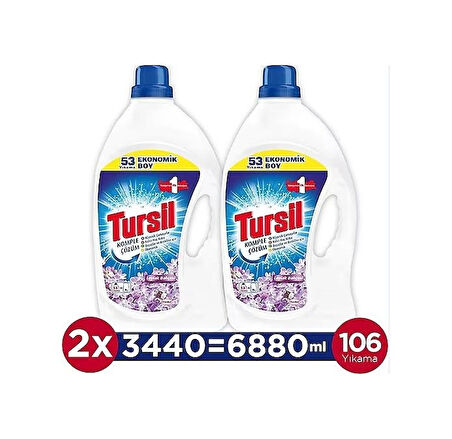 Tursil Sıvı Çamaşır Deterjanı 106 Yıkama Leylak Bahçesi 2 x 3440 ML