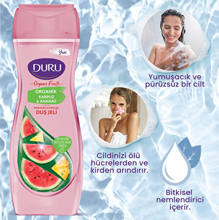 Duru Organic Fruits Karpuz & Ananas Duş Jeli 3 x 450 ML