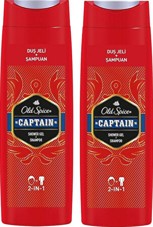 Old Spice Captain Duş Jeli ve Şampuan 2 x 400 ML