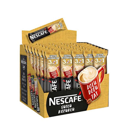 Nescafe 3'ü 1 Arada Sütlü Köpüklü Kahve 48 x 17.4 G