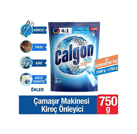 Calgon 4ü1 Arada Ultra Konsantre Toz Kireç Önleyici 3 x 750 G