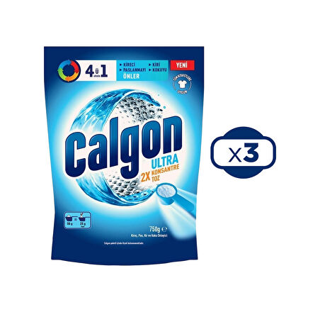 Calgon 4ü1 Arada Ultra Konsantre Toz Kireç Önleyici 3 x 750 G