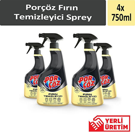 Porçöz Fırın Temizleyici Sprey 4 x 750 ML