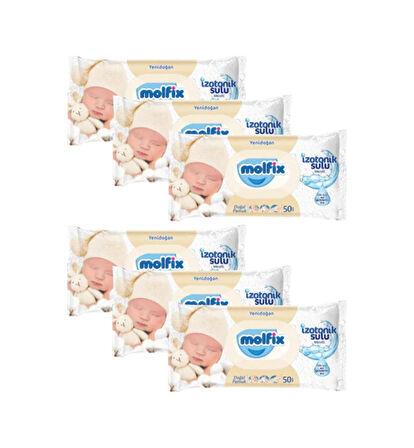 Molfix Yenidoğan Izotonik Sulu Mendil 6 X 50'Li