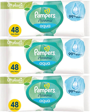 Prima Pampers Harmonie Islak Havlu Mendil Aqua Pure 48 Yaprak 3'lü