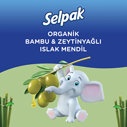 Selpak Organik Bambu Özlü&Organik Zeytinyağlı Islak Mendil 12'li