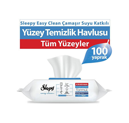 Sleepy Easy Clean Çamaşır Suyu Katkılı Yüzey Temizlik Havlusu - 100'lü 3 Paket Diğer 