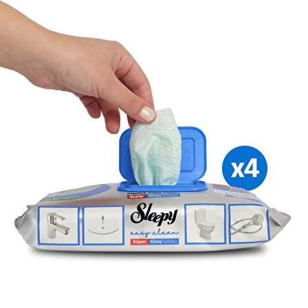 Sleepy Easy Clean Süper Kireç Sökücü Yüzey Temizlik Havlusu&Mendili 4x30 (120 Yaprak)