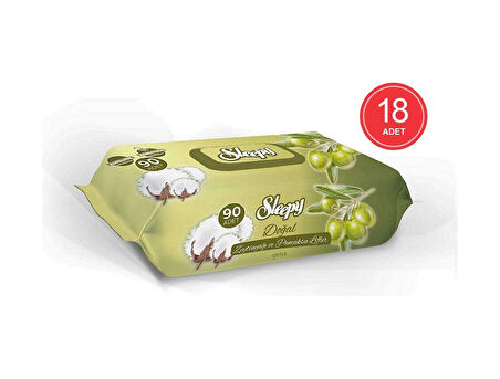 Sleepy Doğal Zeytinyağı Ve Pamuksu Lifler Islak Havlu 18 X 90'Lı