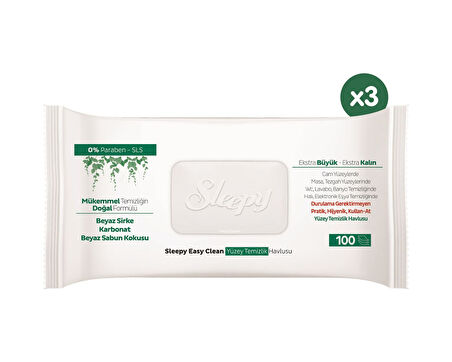 Sleepy Easy Clean Yüzey Temizlik Havlusu&Mendili 3X100 (300 Yaprak)