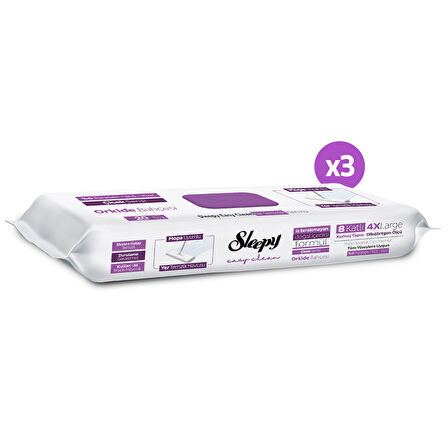 Sleepy Easy Clean Orkide Bahçesi Mopa Uyumlu Yer Temizlik Havlusu&Mendili 3x20 (60 Yaprak)