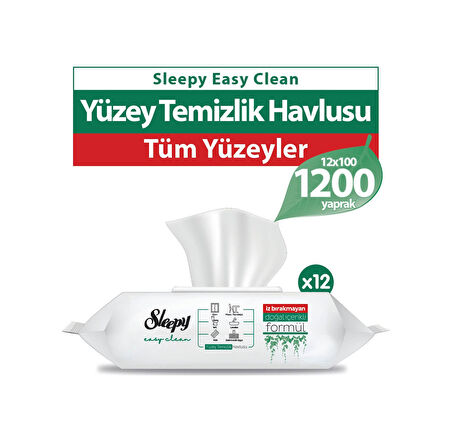Sleepy Easy Clean Yüzey Temizlik Havlusu&Mendili 12X100 (1200 Yaprak)