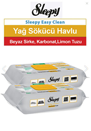 Sleepy Yüzey Temizleme Havlusu Yağ Çözücü 2 x 30'lu