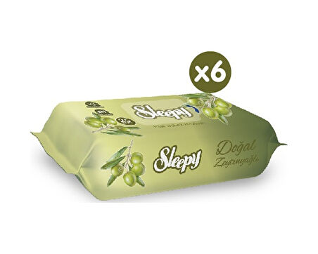 Sleepy Doğal Zeytinyağlı Ve Pamuklu Islak Bebek Havlusu 6X25