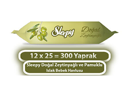 Sleepy Doğal Zeytinyağlı Ve Pamuklu Islak Bebek Havlusu 12X25